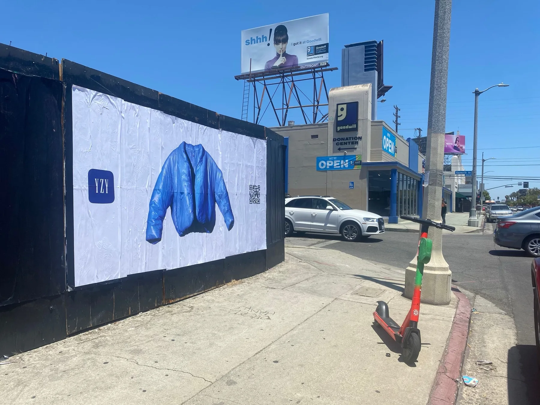 Large eye-level billboard installation on a busy Los Angeles corner